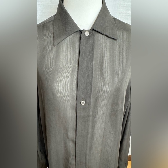 Vintage Xposed Sheer Textured Stripe Blouse - Picture 6 of 9